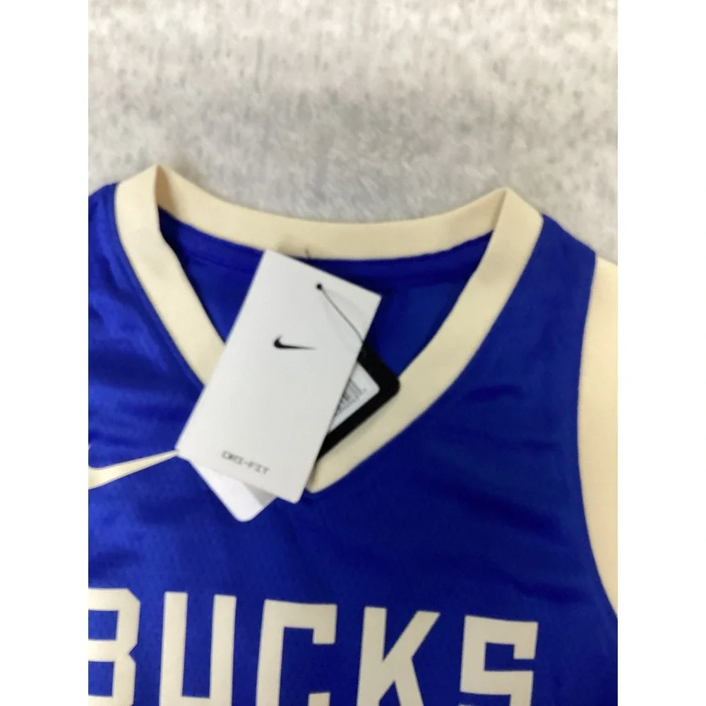 Nike‎ Damian Lillard Milwaukee Bucks City Edition Jersey Kids Small 8 Blue 0